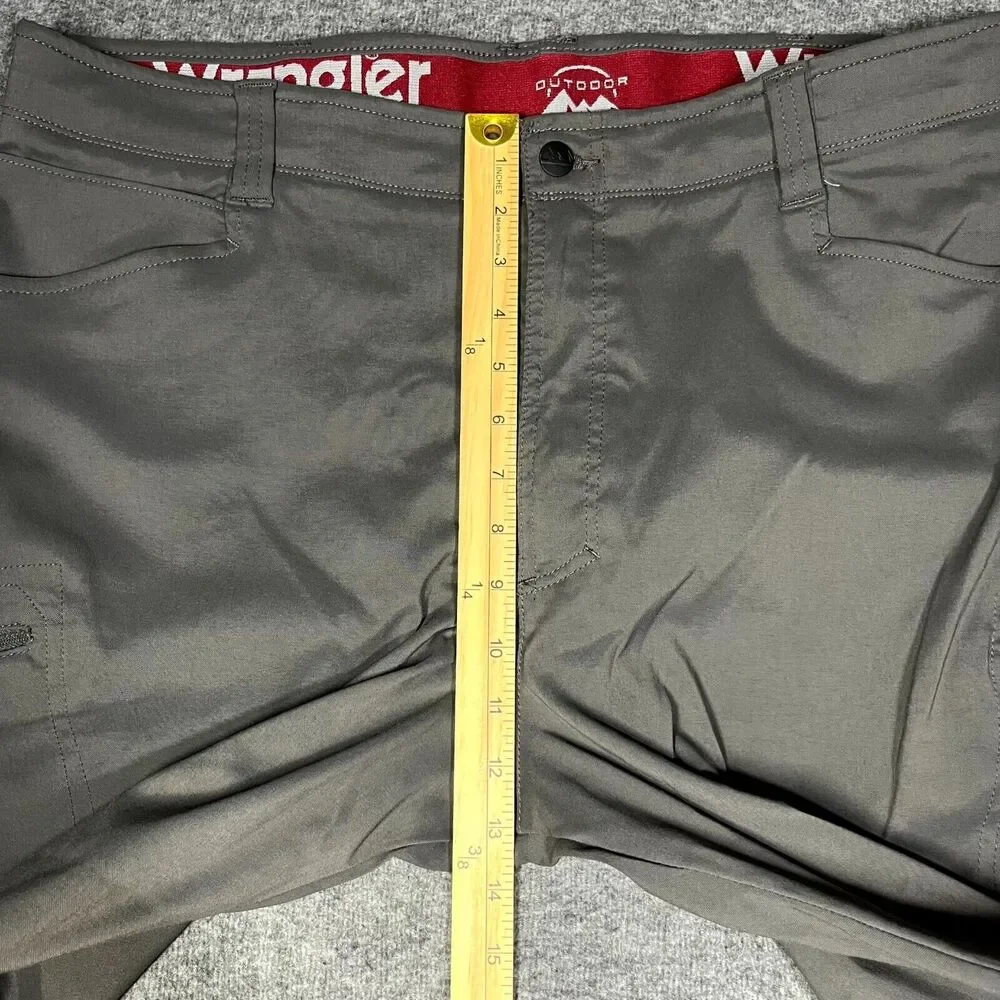 Wrangler Outdoor Hiking Pants Mens 40 x 30 Gray Stretch Fishing Travel Cargo